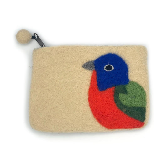 Painted Bunting Felt Coin Purse