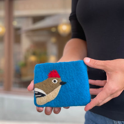 Ruby-crowned Kinglet Felt Coin Purse