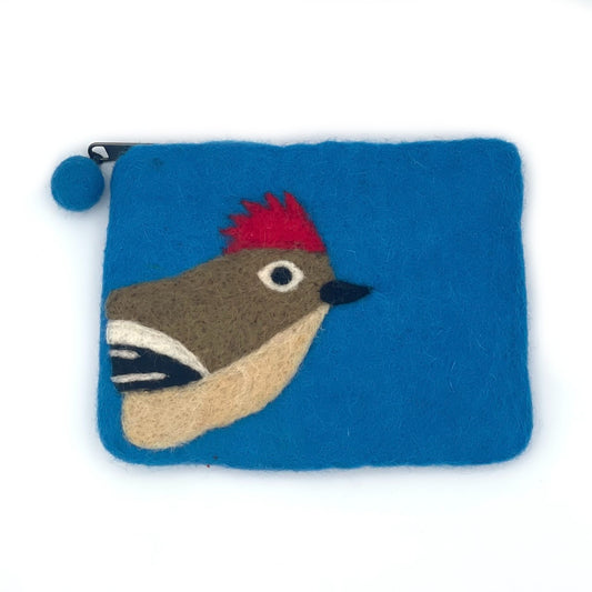 Ruby-crowned Kinglet Felt Coin Purse