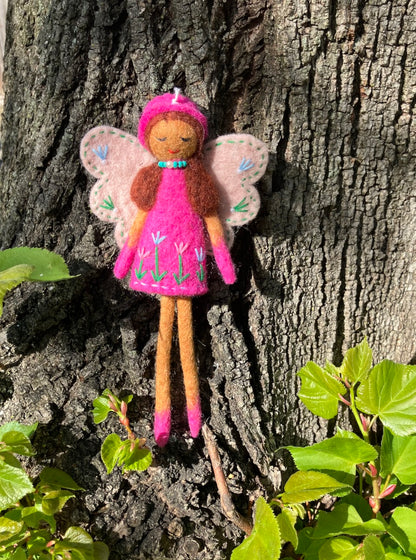 Saffron Fairy Felt Ornament