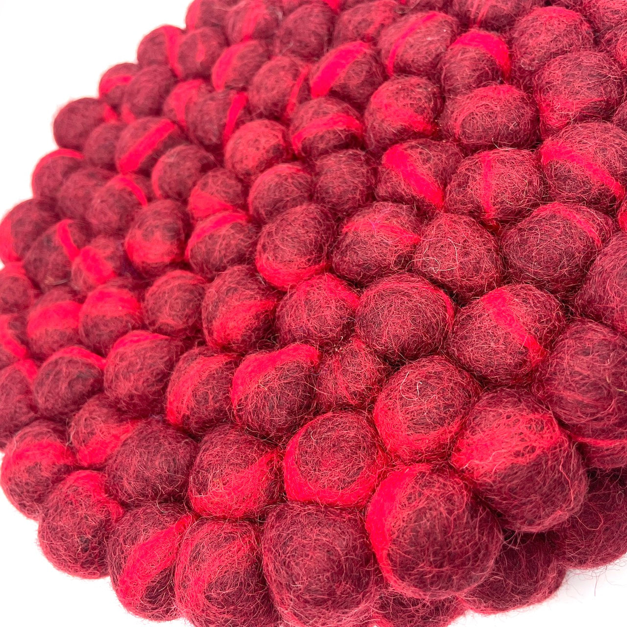 Red Marble Felt Ball Trivet