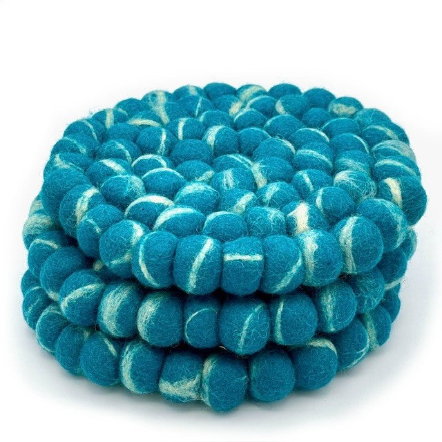Blue Marble Felt Ball Trivet  (2024 limited design)