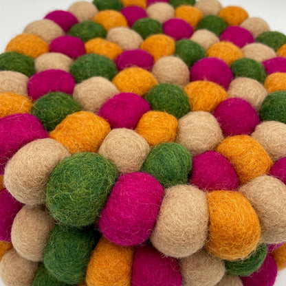 Harvest Moon Felt Ball Trivet