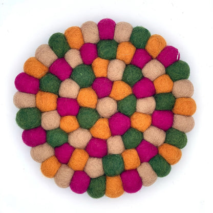 Harvest Moon Felt Ball Trivet