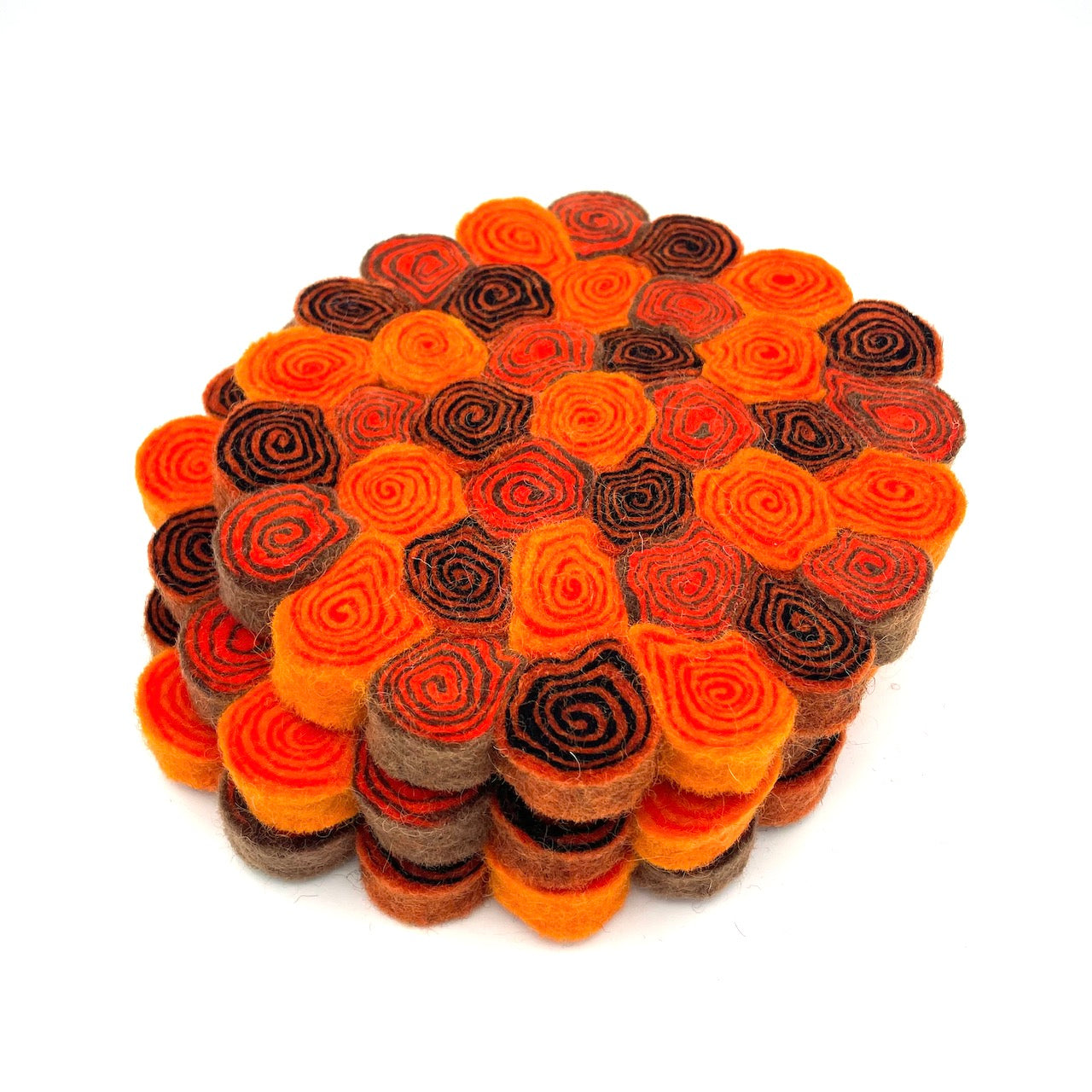 Orange Felt Swirl Trivet