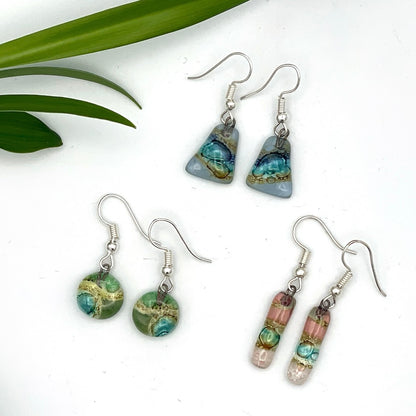 Mini Glass Earrings (12 units of mixed shapes)