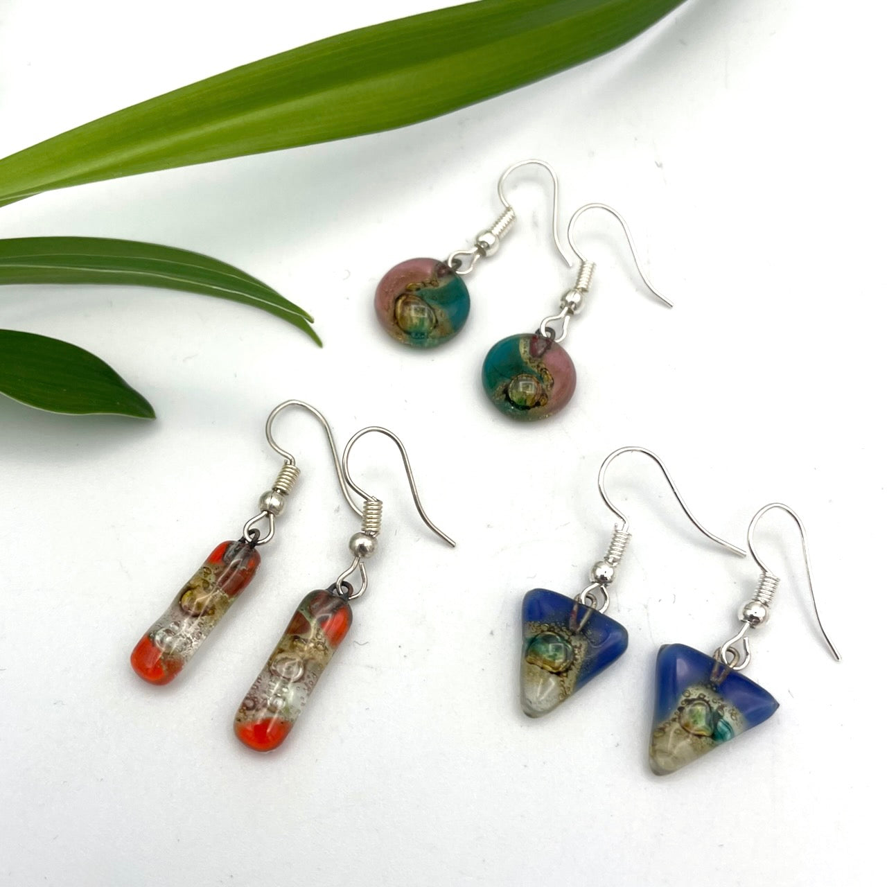 Mini Glass Earrings (12 units of mixed shapes)