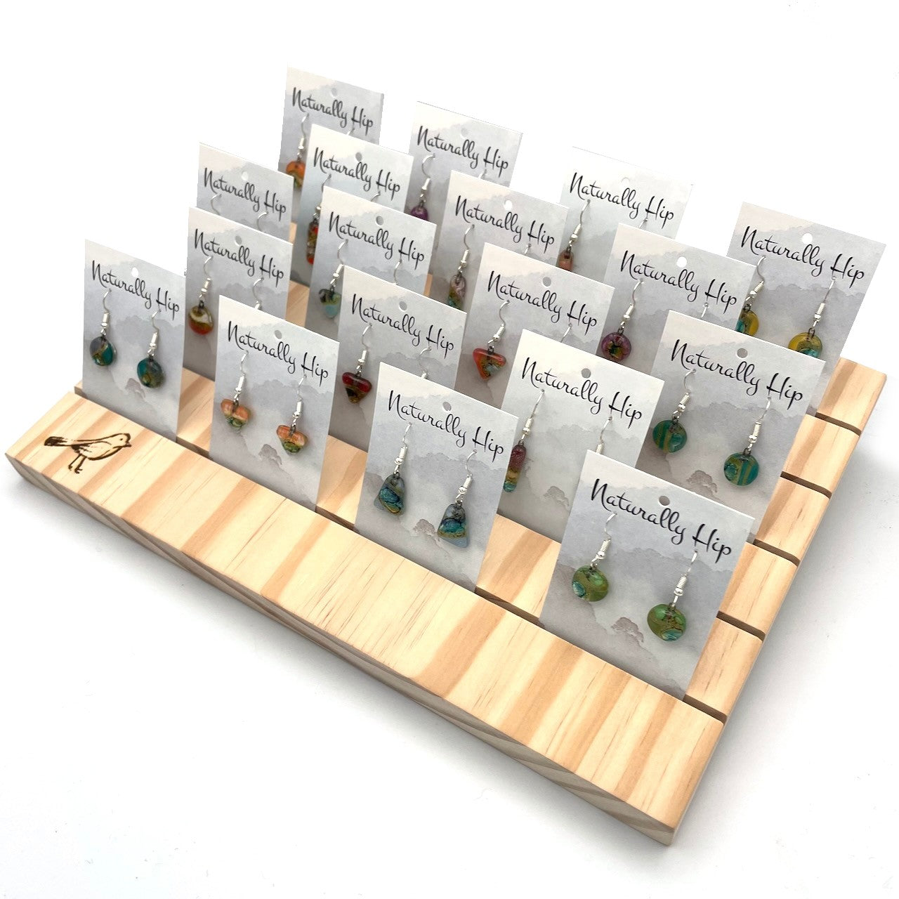 Glass Earrings Starter Package (24 units + wooden display)