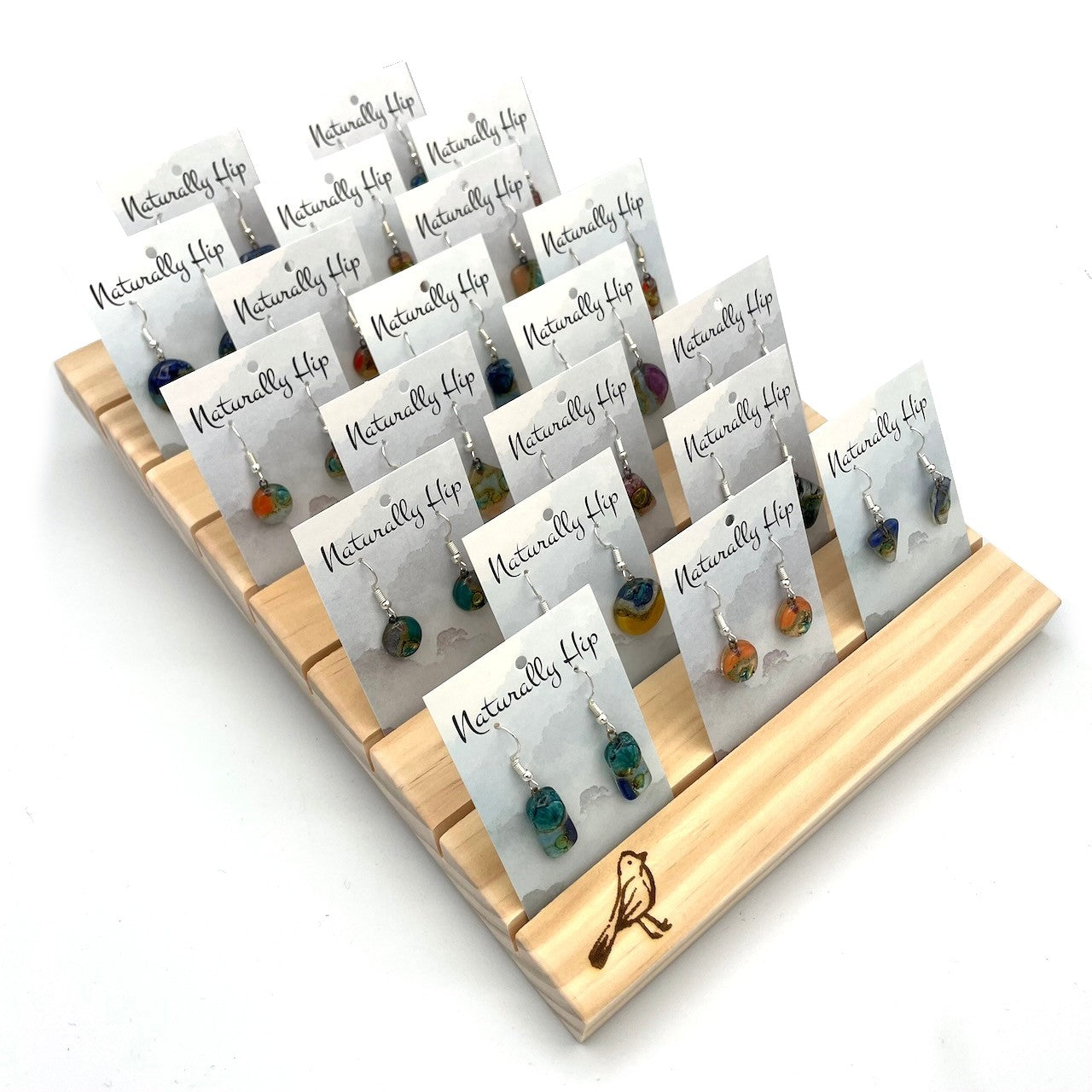 Glass Earrings Starter Package (24 units + wooden display)