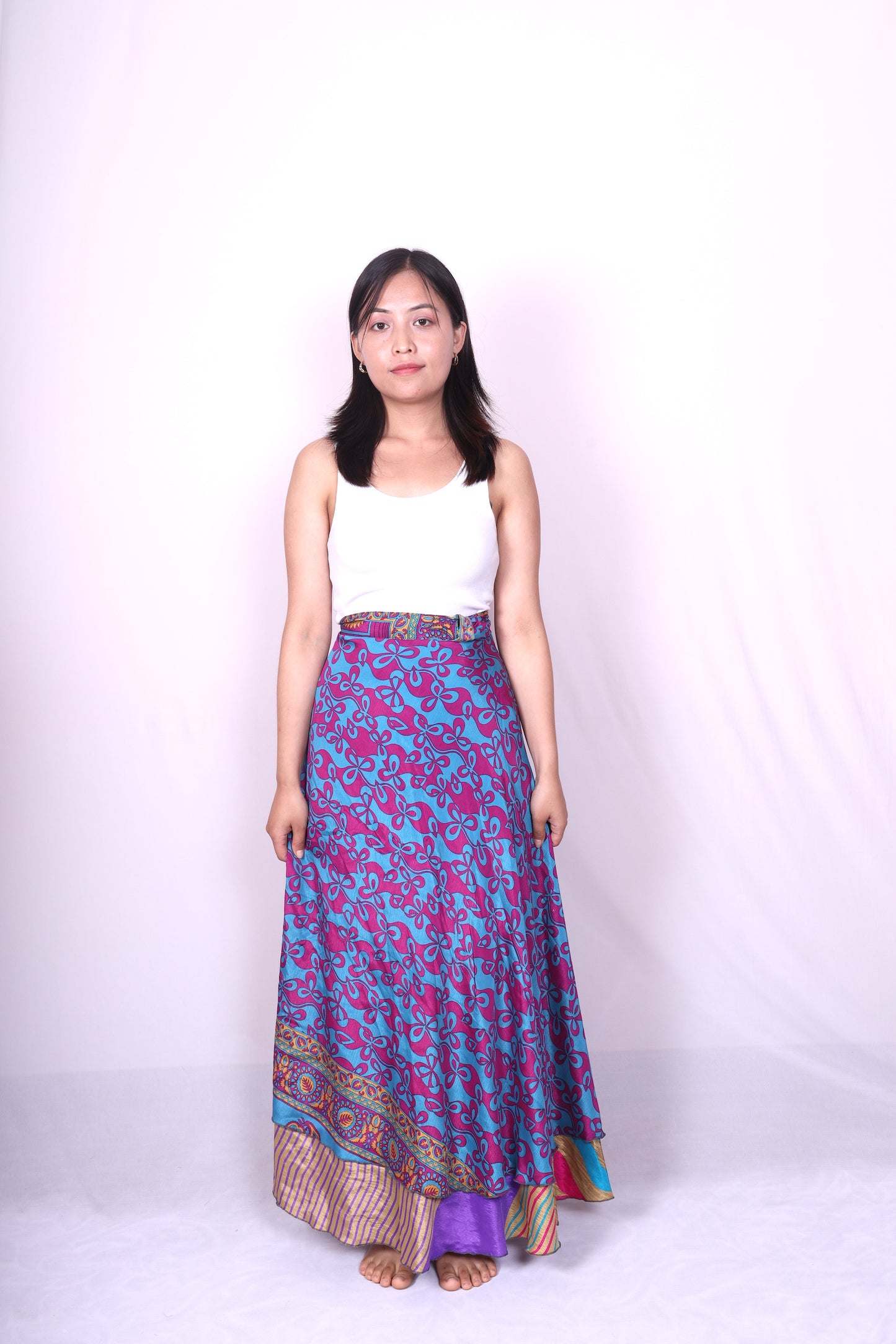 Sari Ankle-length Wrap Skirt