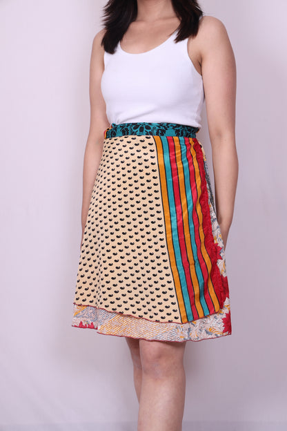 Sari Knee-length Wrap Skirt
