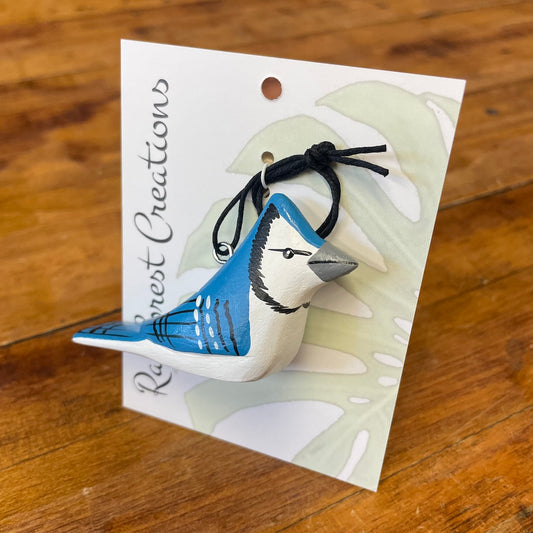 Mini Blue Jay Balsa Ornament