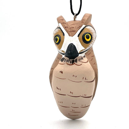Mini Great Horned Owl Balsa Ornament