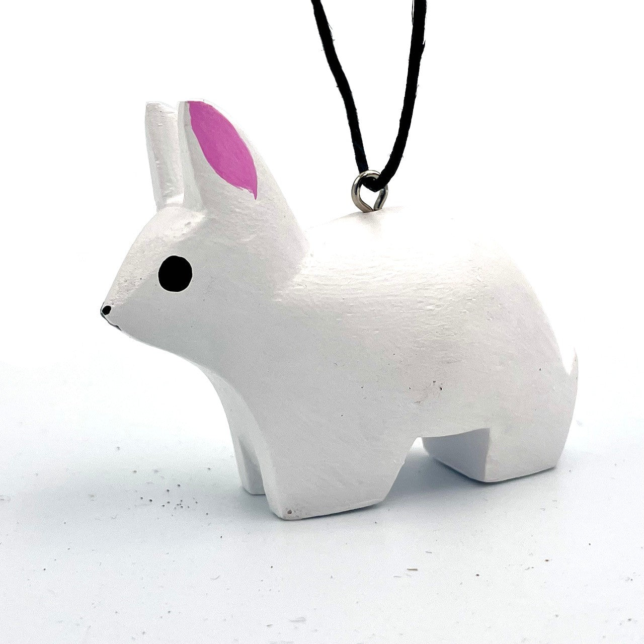 Mini White Rabbit Balsa Ornament