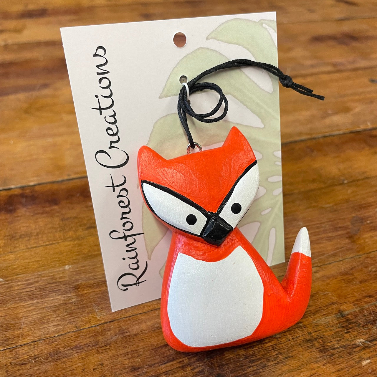 Mini Whimsical Fox Balsa Ornament