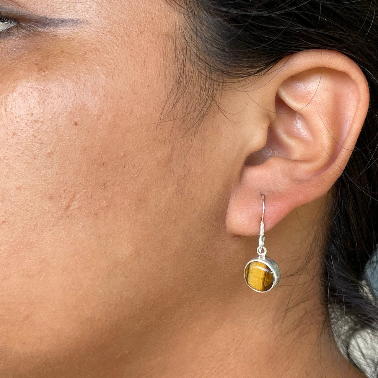 Tiger Eye Sterling Silver Earrings