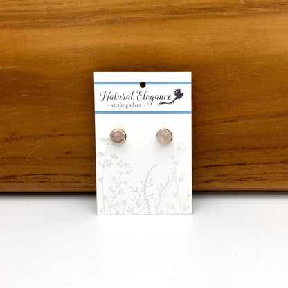 Rose Quartz Sterling Silver Earrings