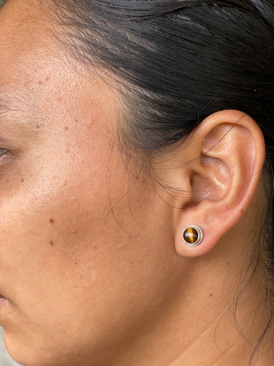 Tiger Eye Sterling Silver Earrings