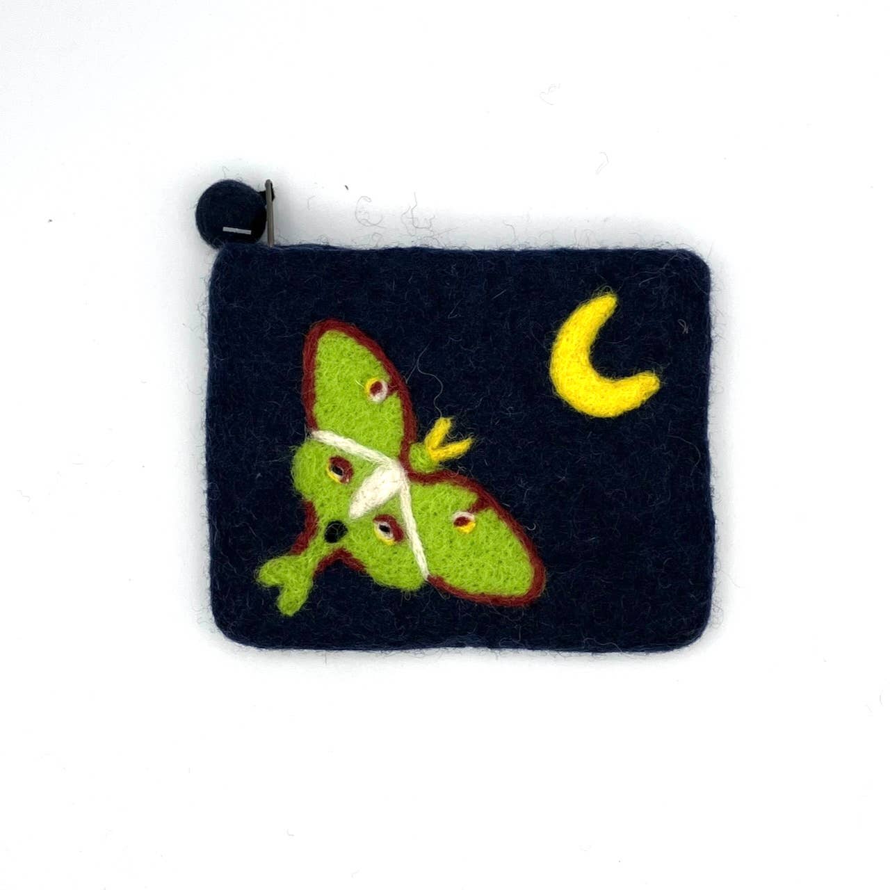 Luna Moth Felt Coin Purse