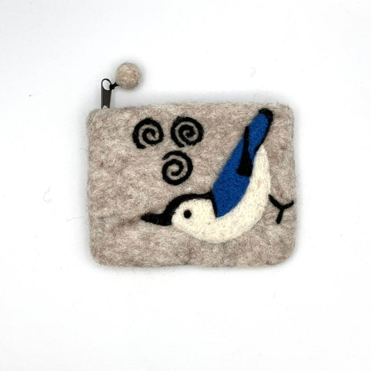 White-breasted Nuthatch Felt Coin Purse