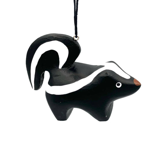 Striped Skunk Balsa Ornament