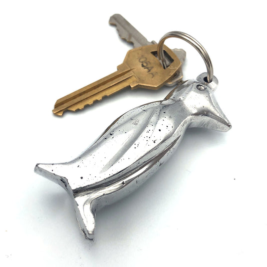 Recycled Aluminum Penguin Keychain