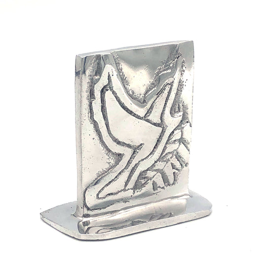 Recycled Aluminum Small Peace Dove with base