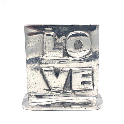 Recycled Aluminum LOVE with base
