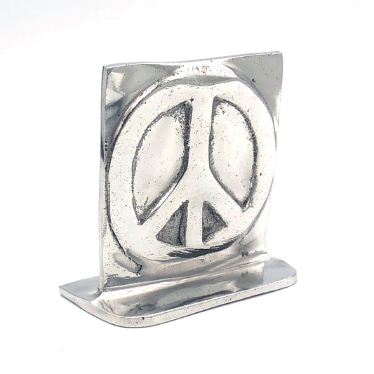Recycled Aluminum Peace Sign with base