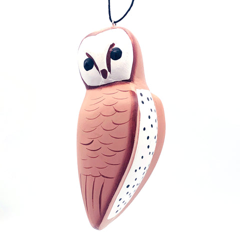 Barn Owl Balsa Ornament