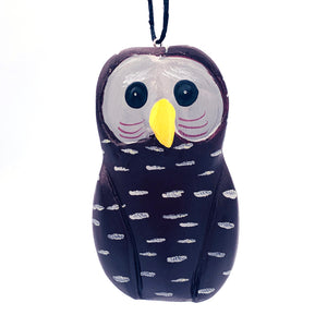 Barred Owl Balsa Ornament