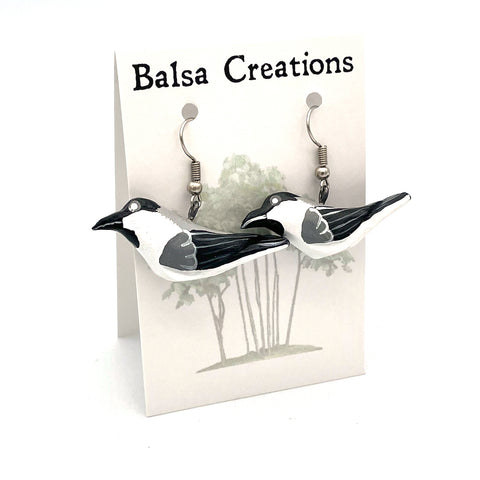 Black-capped Chickadee Balsa Earrings