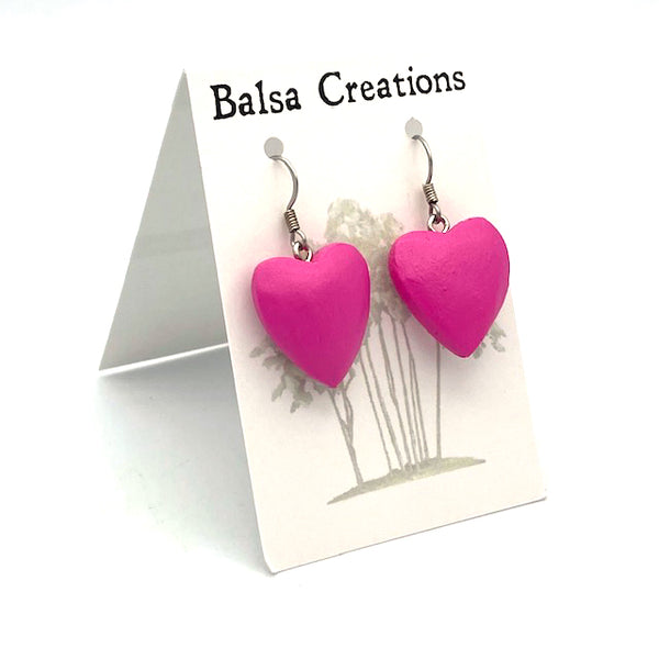 Heart Balsa Earrings