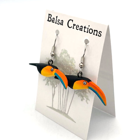 Keel-billed Toucan Balsa Earrings