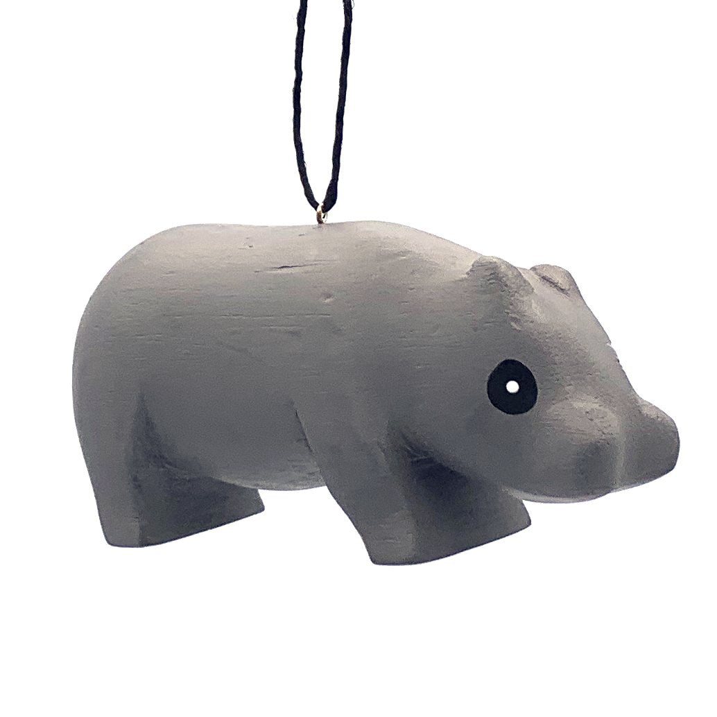 Hippo Balsa Ornament