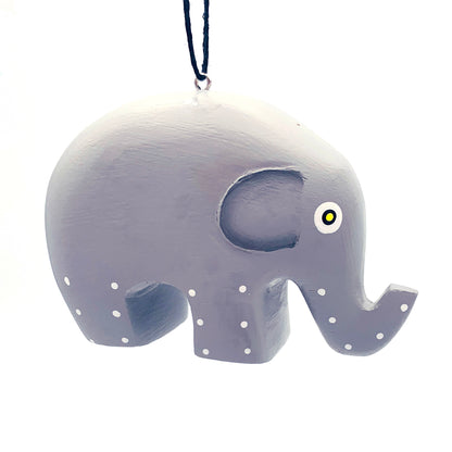 Whimsical Elephant Balsa Ornament