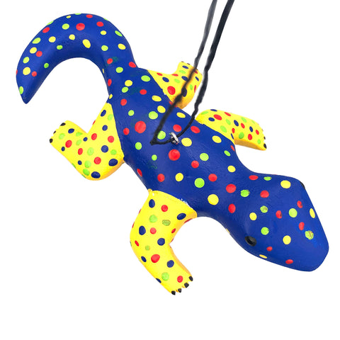 Whimsical Gecko Balsa Ornament