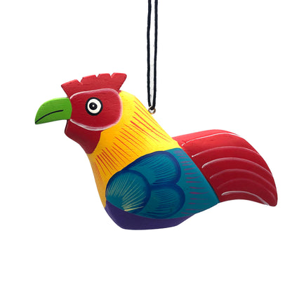 Whimsical Rooster Balsa Ornament