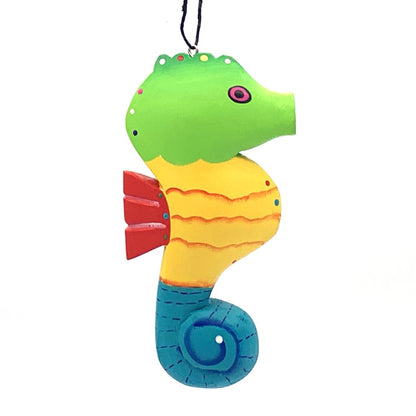 Whimsical Seahorse Balsa Ornament