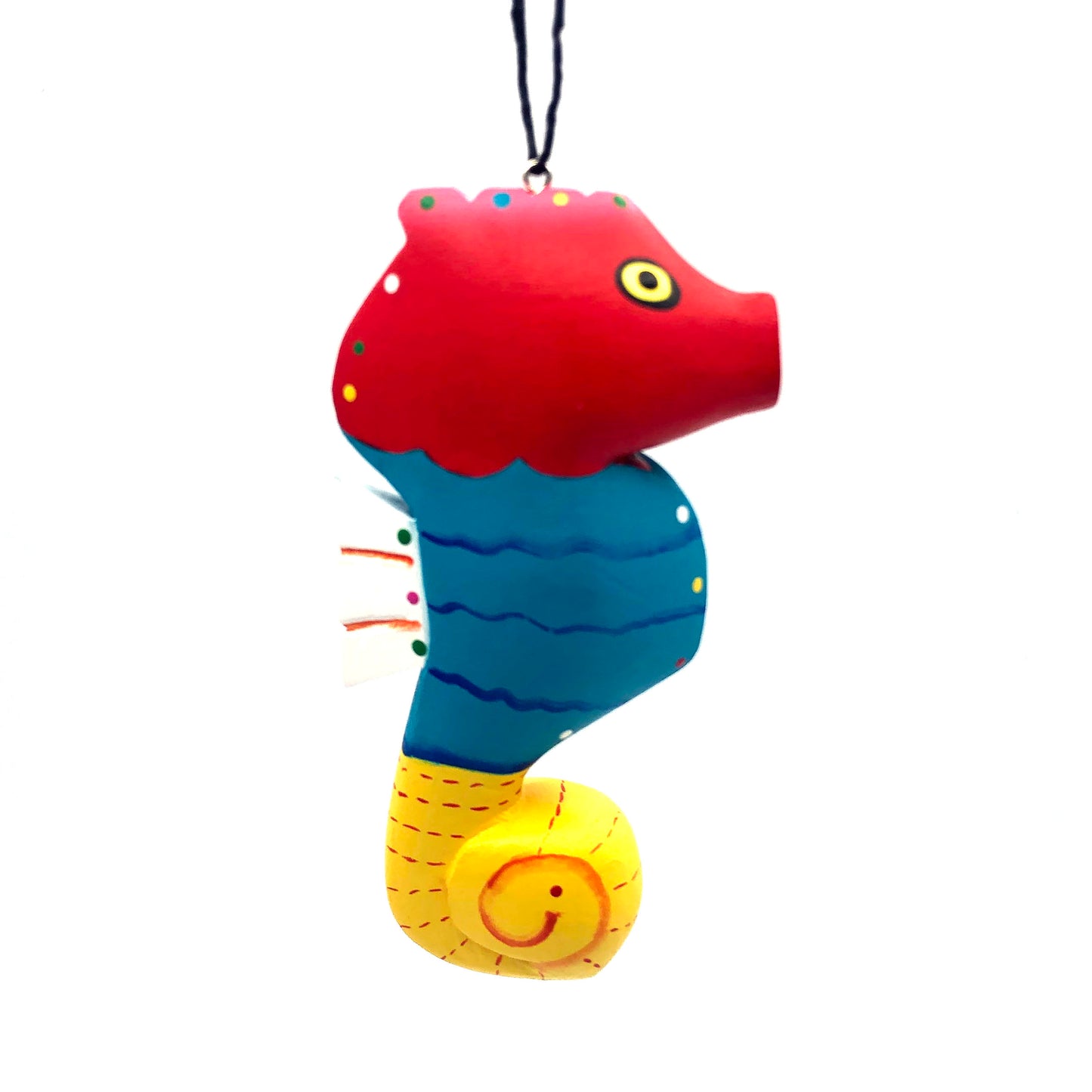 Whimsical Seahorse Balsa Ornament