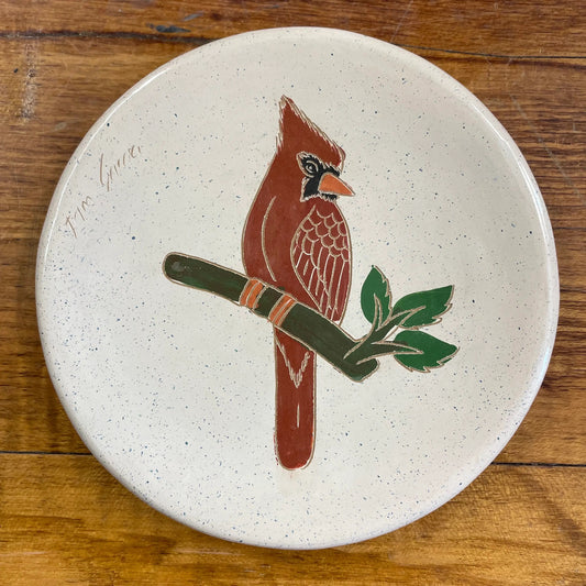 Spring Cardinal Ceramic Ring Dish