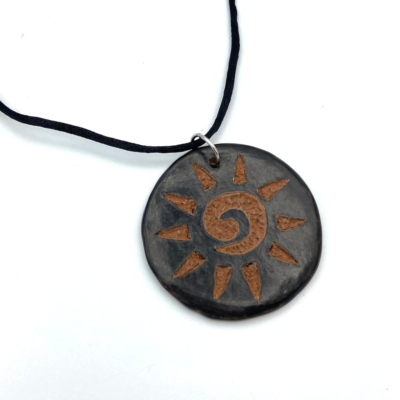 Black Sun Ceramic Necklace