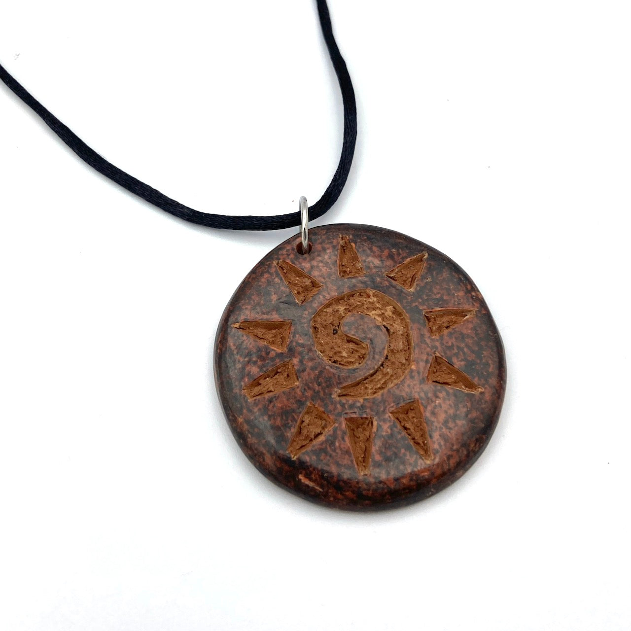 Brown Sun Ceramic Necklace