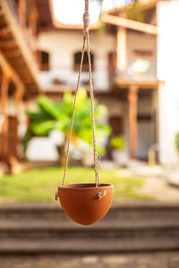 Small Hanging Planter with Natural Fiber Hanger