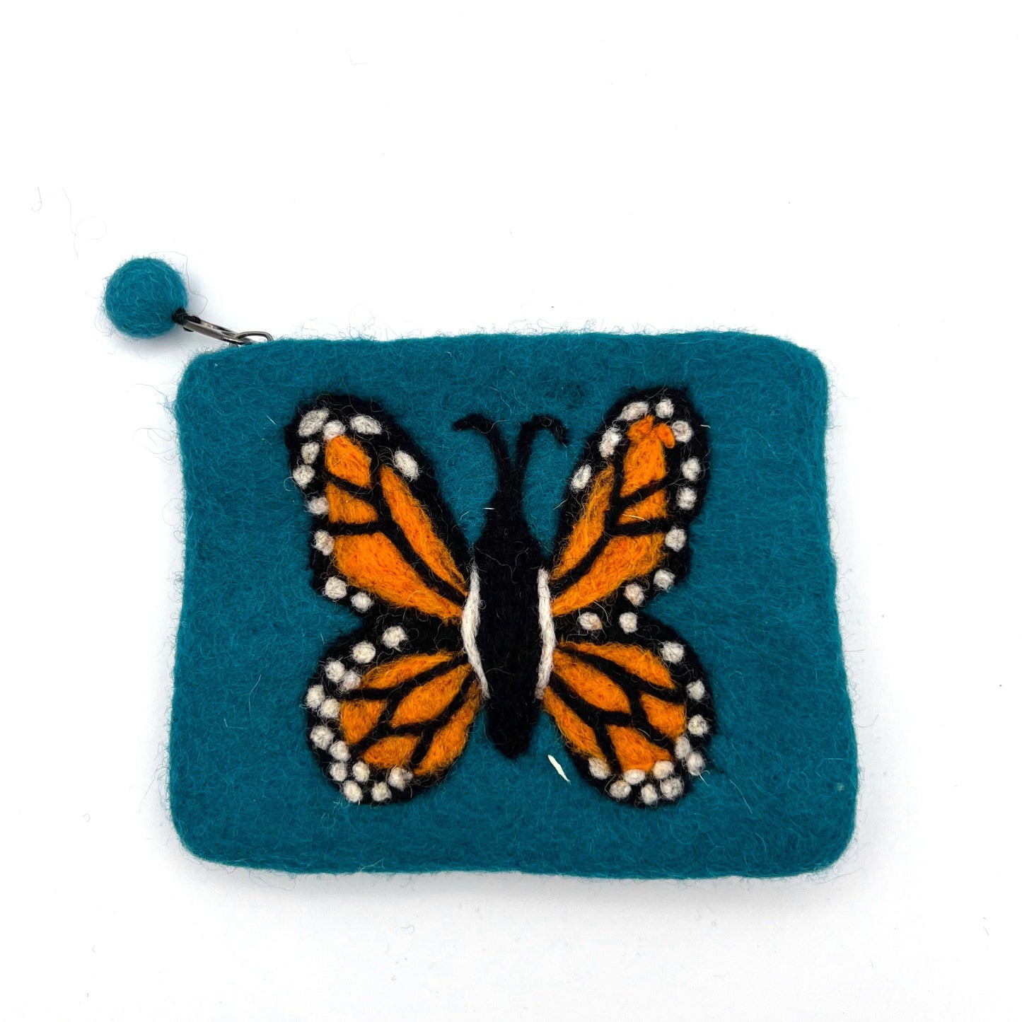 Monarch Butterfly Felt Coin Purse