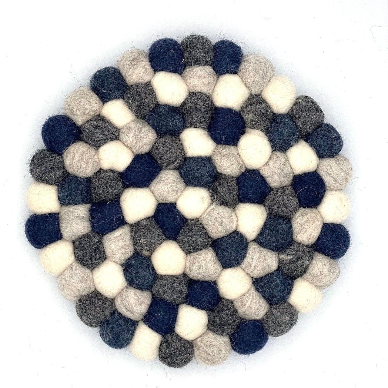 Gray Neutral Felt Ball Trivet