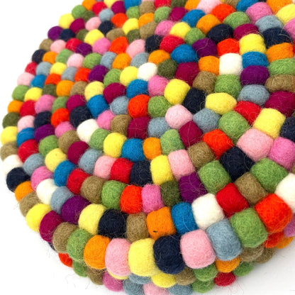 Multi-color Felt Ball Trivet