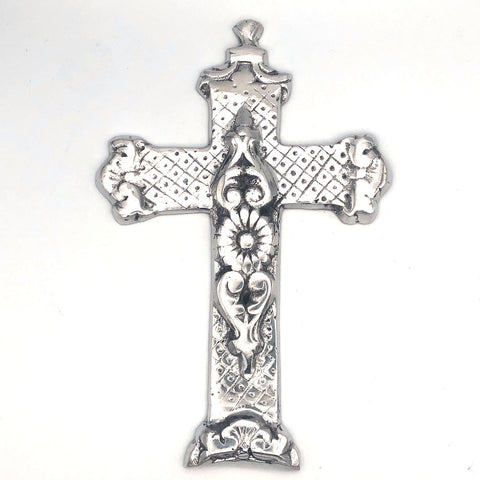 Recycled Aluminum Cross with Sunflower