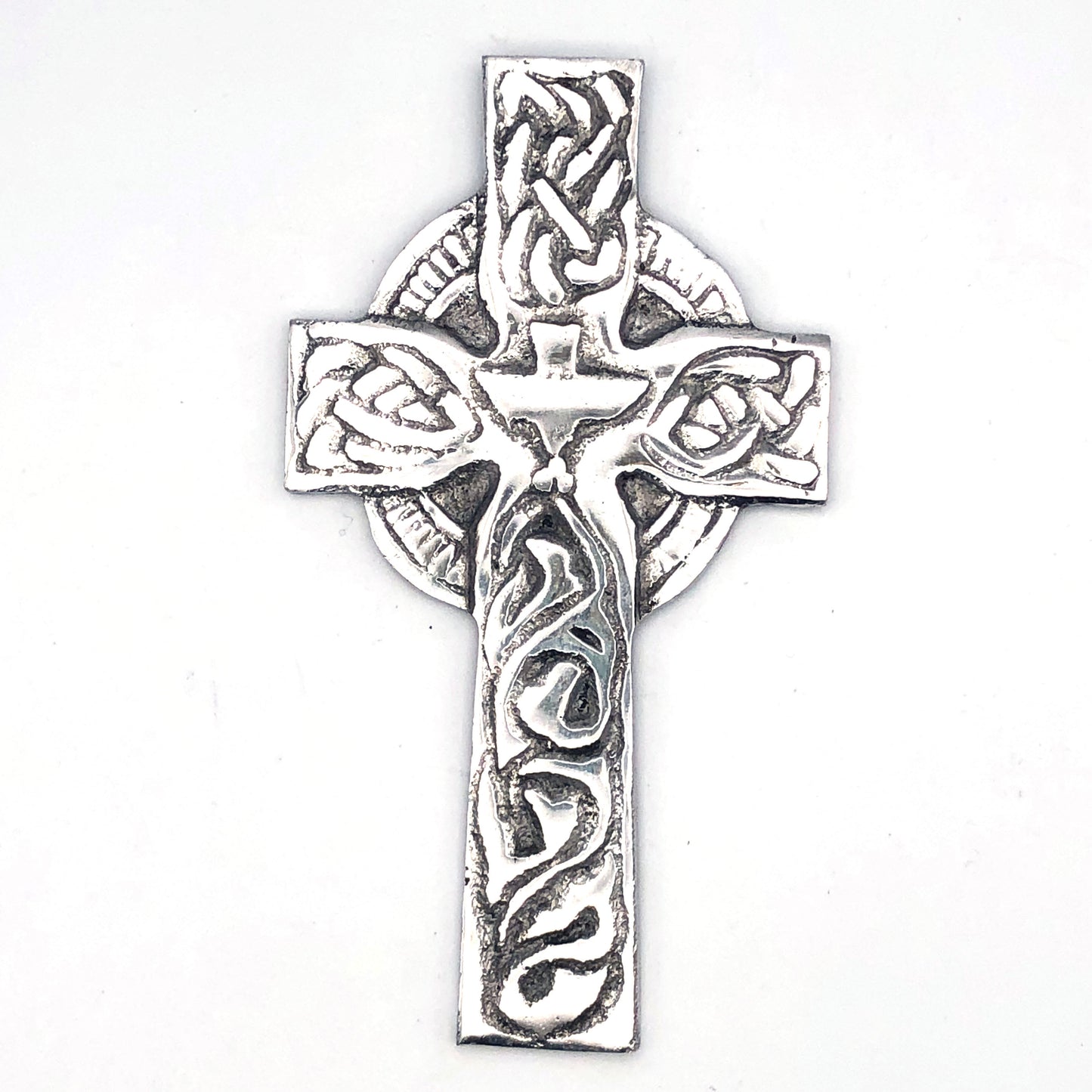Recycled Aluminum Celtic Cross with Dove